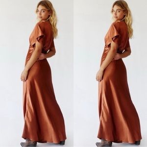 Free People Beatrice silk Maxi Dress gown